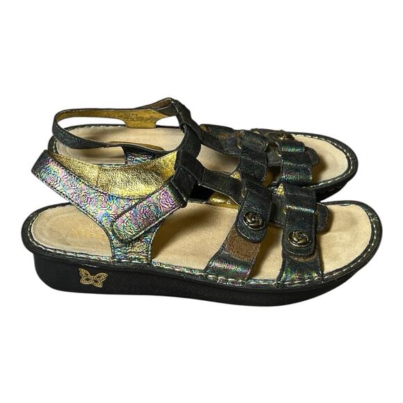 Alegria Kleo Abalone Rose Leather Metallic Sandals Women 11 Shoes Slip Resistant - Picture 4 of 9